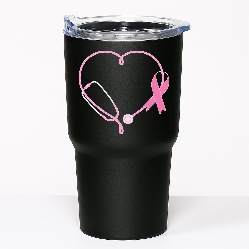 Breast Cancer Awareness Doctor Nurse Stethoscope Tumbler