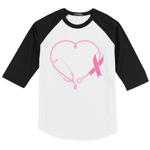 Breast Cancer Awareness Doctor Nurse Stethoscope Baseball Sleeve Shirt