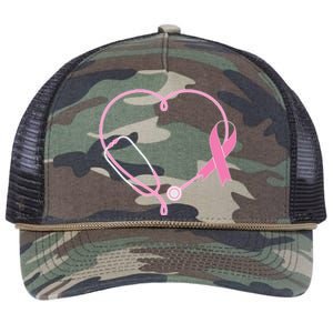 Breast Cancer Awareness Doctor Nurse Stethoscope Retro Rope Trucker Hat Cap