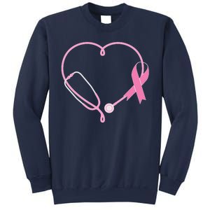 Breast Cancer Awareness Doctor Nurse Stethoscope Sweatshirt