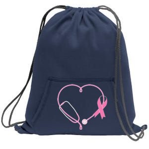 Breast Cancer Awareness Doctor Nurse Stethoscope Sweatshirt Cinch Pack Bag