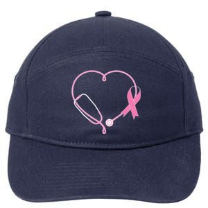 Breast Cancer Awareness Doctor Nurse Stethoscope 7-Panel Snapback Hat