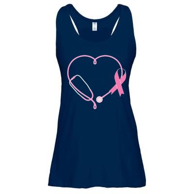 Breast Cancer Awareness Doctor Nurse Stethoscope Ladies Essential Flowy Tank