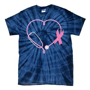 Breast Cancer Awareness Doctor Nurse Stethoscope Tie-Dye T-Shirt