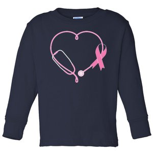 Breast Cancer Awareness Doctor Nurse Stethoscope Toddler Long Sleeve Shirt