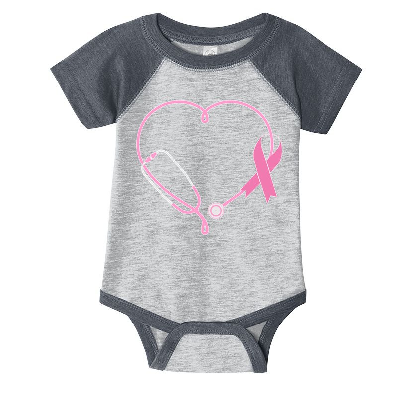 Breast Cancer Awareness Doctor Nurse Stethoscope Infant Baby Jersey Bodysuit
