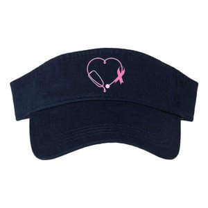 Breast Cancer Awareness Doctor Nurse Stethoscope Valucap Bio-Washed Visor