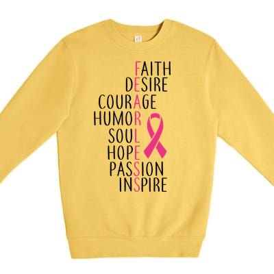 Breast Cancer Awareness Fearless Faith Premium Crewneck Sweatshirt