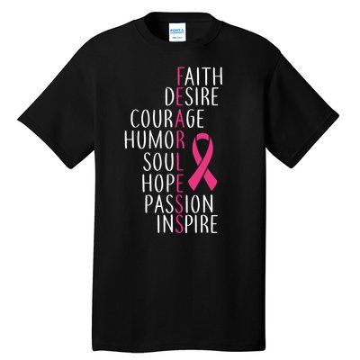 Breast Cancer Awareness Fearless Faith Tall T-Shirt