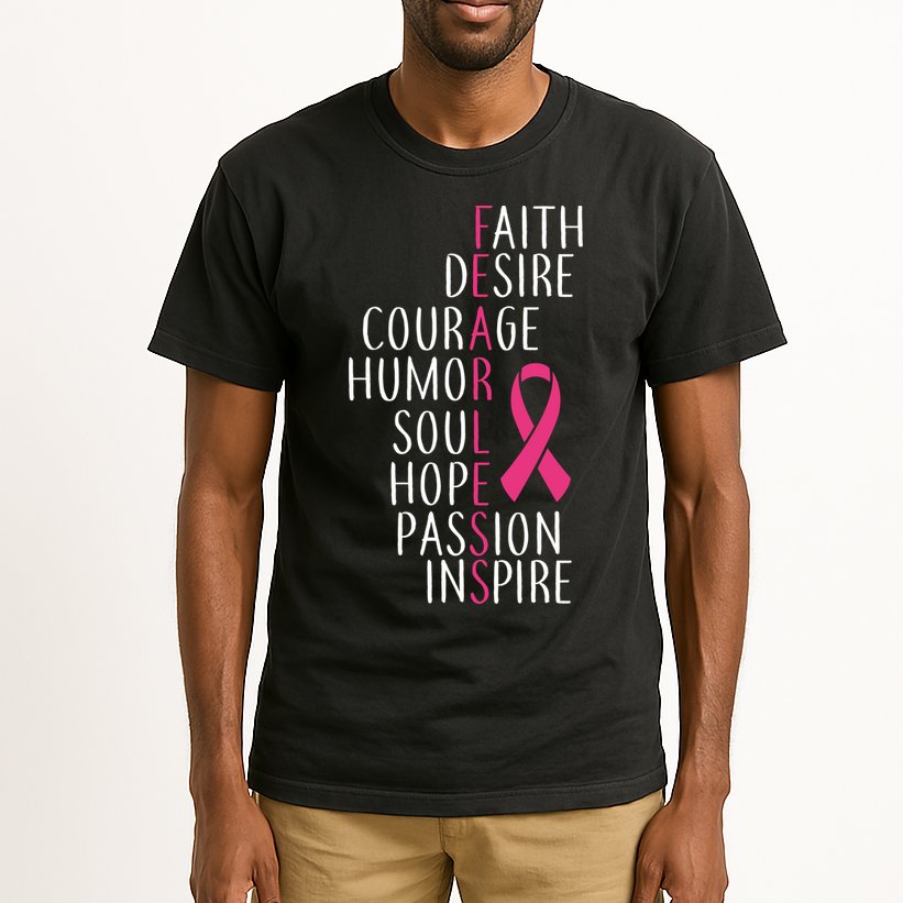 Breast Cancer Awareness Fearless Faith Tall T-Shirt