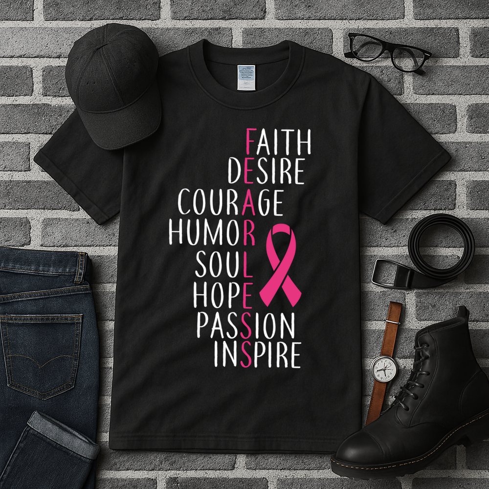 Breast Cancer Awareness Fearless Faith Tall T-Shirt