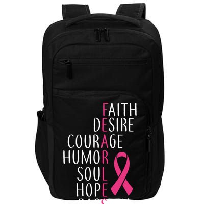 Breast Cancer Awareness Fearless Faith Impact Tech Backpack