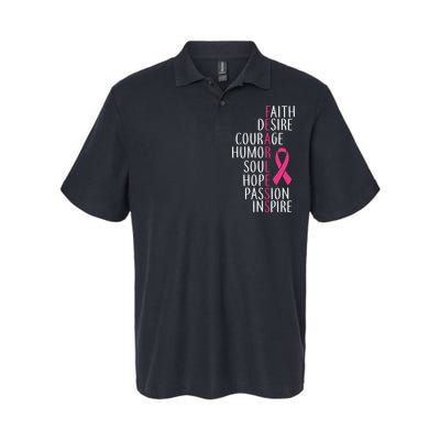 Breast Cancer Awareness Fearless Faith Softstyle Adult Sport Polo