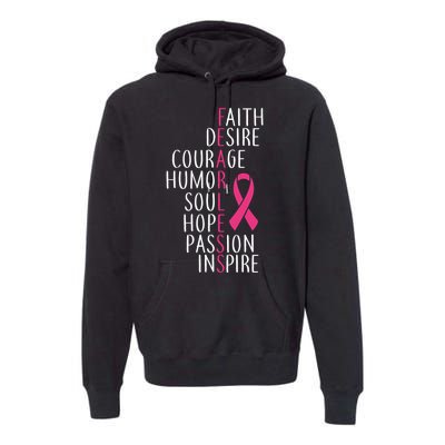 Breast Cancer Awareness Fearless Faith Premium Hoodie