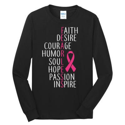 Breast Cancer Awareness Fearless Faith Tall Long Sleeve T-Shirt