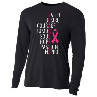 Breast Cancer Awareness Fearless Faith Cooling Performance Long Sleeve Crew