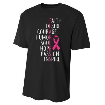 Breast Cancer Awareness Fearless Faith Performance Sprint T-Shirt