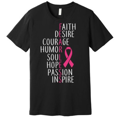 Breast Cancer Awareness Fearless Faith Premium T-Shirt