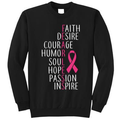 Breast Cancer Awareness Fearless Faith Tall Sweatshirt