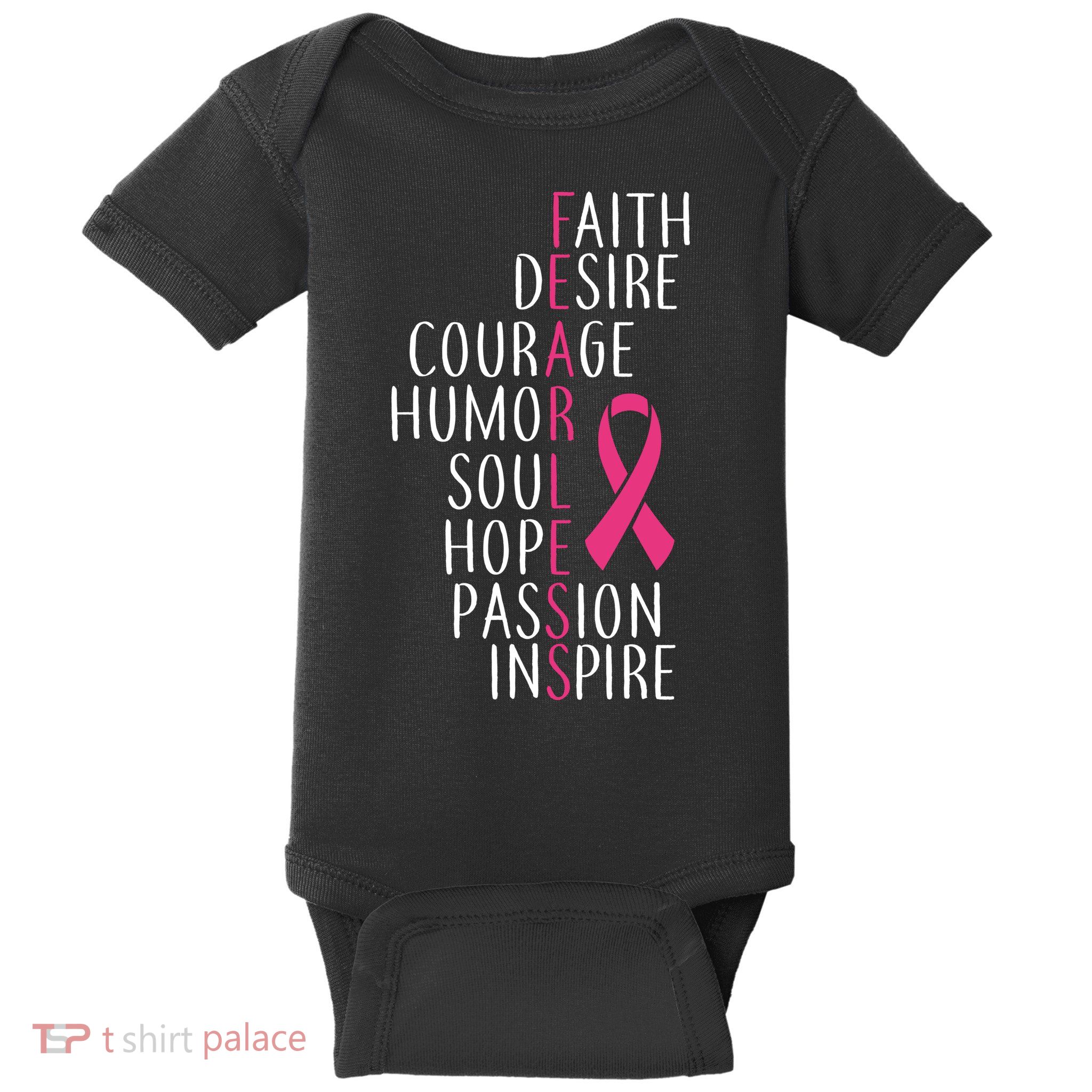 Breast Cancer Awareness Fearless Faith Baby Bodysuit