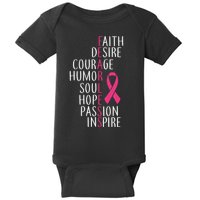 Breast Cancer Awareness Fearless Faith Baby Bodysuit