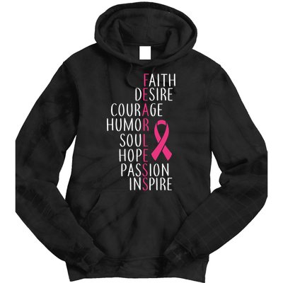 Breast Cancer Awareness Fearless Faith Tie Dye Hoodie