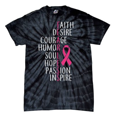 Breast Cancer Awareness Fearless Faith Tie-Dye T-Shirt