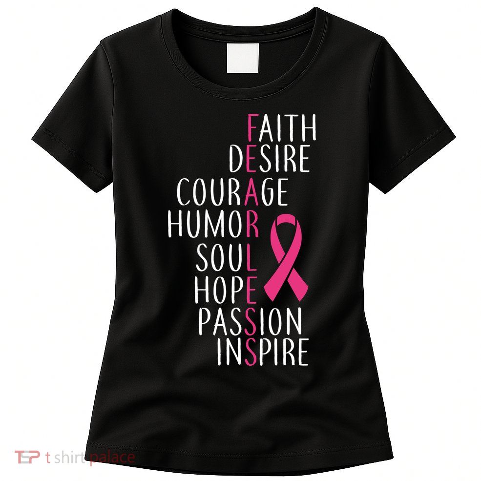 Breast Cancer Awareness Fearless Faith Womens T-Shirt