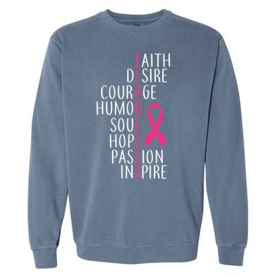 Breast Cancer Awareness Fearless Faith Garment-Dyed Sweatshirt