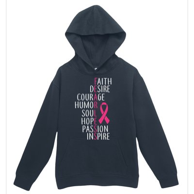 Breast Cancer Awareness Fearless Faith Urban Pullover Hoodie