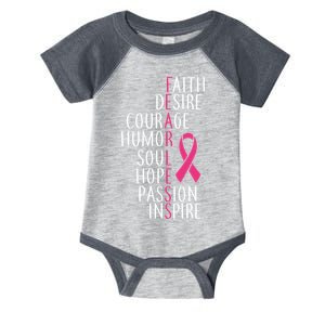 Breast Cancer Awareness Fearless Faith Infant Baby Jersey Bodysuit