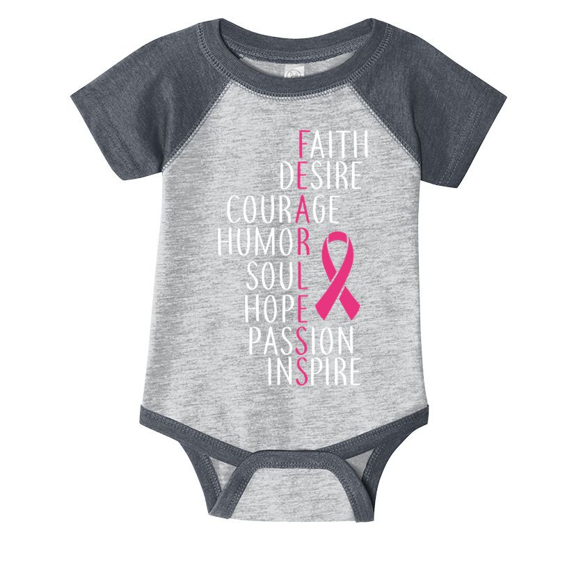 Breast Cancer Awareness Fearless Faith Infant Baby Jersey Bodysuit