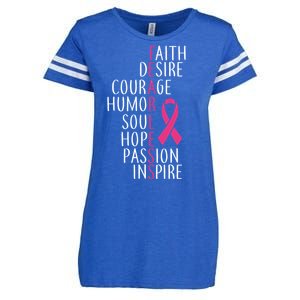 Breast Cancer Awareness Fearless Faith Enza Ladies Jersey Football T-Shirt