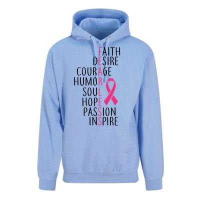 Breast Cancer Awareness Fearless Faith Unisex Surf Hoodie