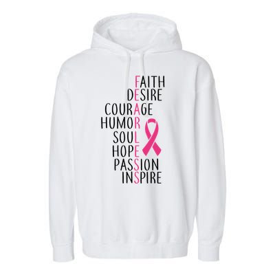 Breast Cancer Awareness Fearless Faith Garment-Dyed Fleece Hoodie