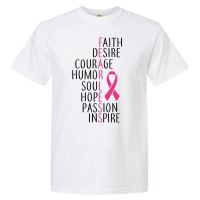 Breast Cancer Awareness Fearless Faith Garment-Dyed Heavyweight T-Shirt