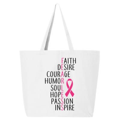 Breast Cancer Awareness Fearless Faith 25L Jumbo Tote