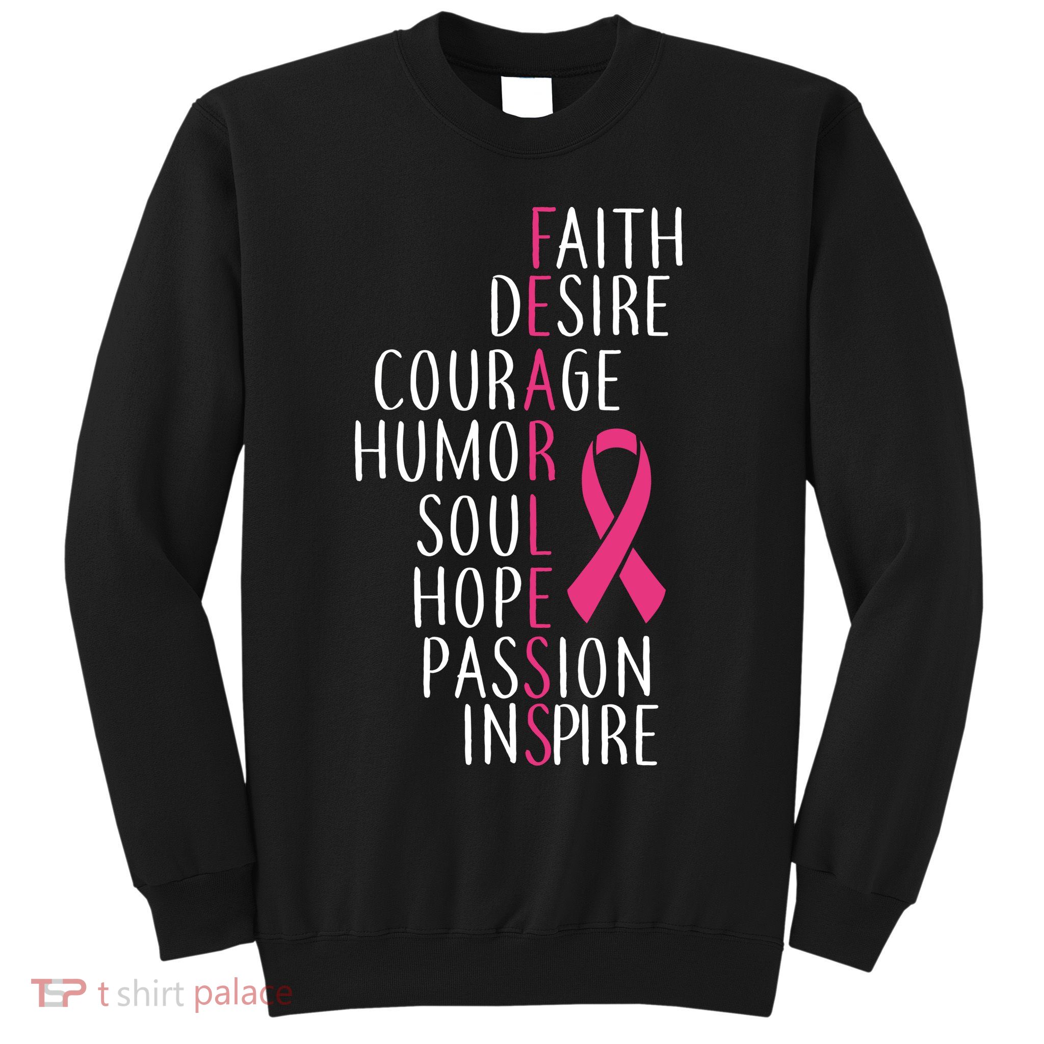 Breast Cancer Awareness Fearless Quote Sweatshirt