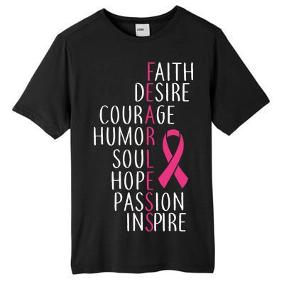 Breast Cancer Awareness Fearless Quote Tall Fusion ChromaSoft Performance T-Shirt