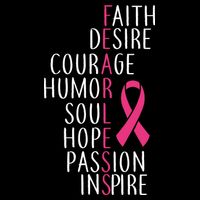 Breast Cancer Awareness Fearless Quote Drawstring Bag