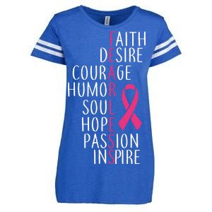 Breast Cancer Awareness Fearless Quote Enza Ladies Jersey Football T-Shirt