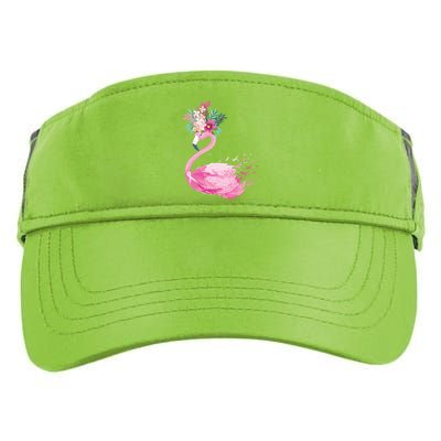 Breast Cancer Awareness Flamingo Floral Adult Drive Performance Visor