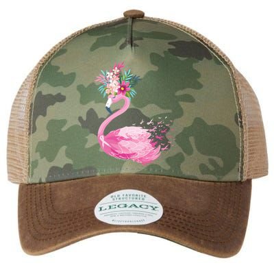 Breast Cancer Awareness Flamingo Floral Legacy Tie Dye Trucker Hat