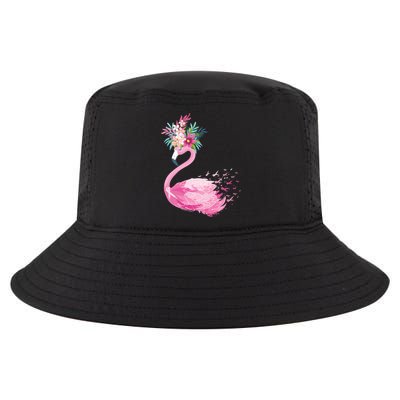 Breast Cancer Awareness Flamingo Floral Cool Comfort Performance Bucket Hat