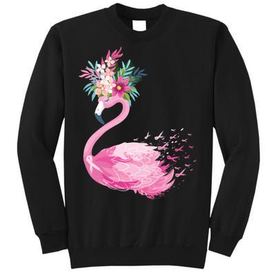 Breast Cancer Awareness Flamingo Floral Sweatshirt