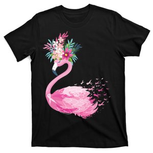 Breast Cancer Awareness Flamingo Floral T-Shirt