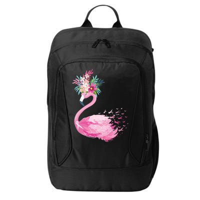 Breast Cancer Awareness Flamingo Floral City Backpack