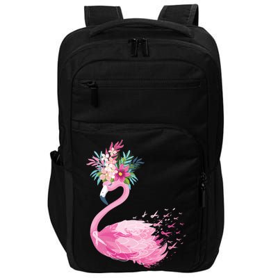 Breast Cancer Awareness Flamingo Floral Impact Tech Backpack