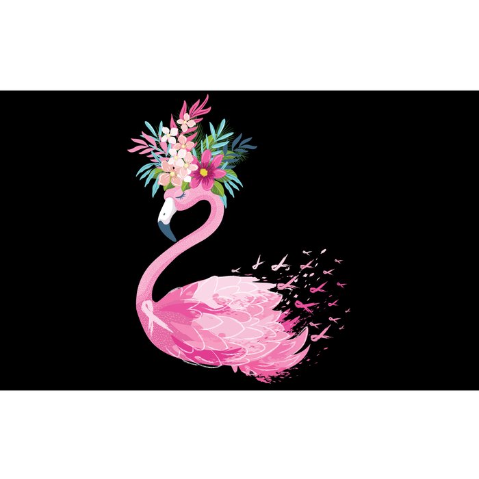 Breast Cancer Awareness Flamingo Floral Bumper Sticker