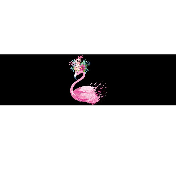 Breast Cancer Awareness Flamingo Floral Bumper Sticker